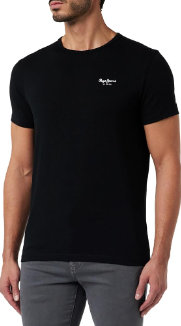 Camiseta "muscle fit" con mangas cortas y color negro